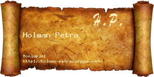 Holman Petra névjegykártya